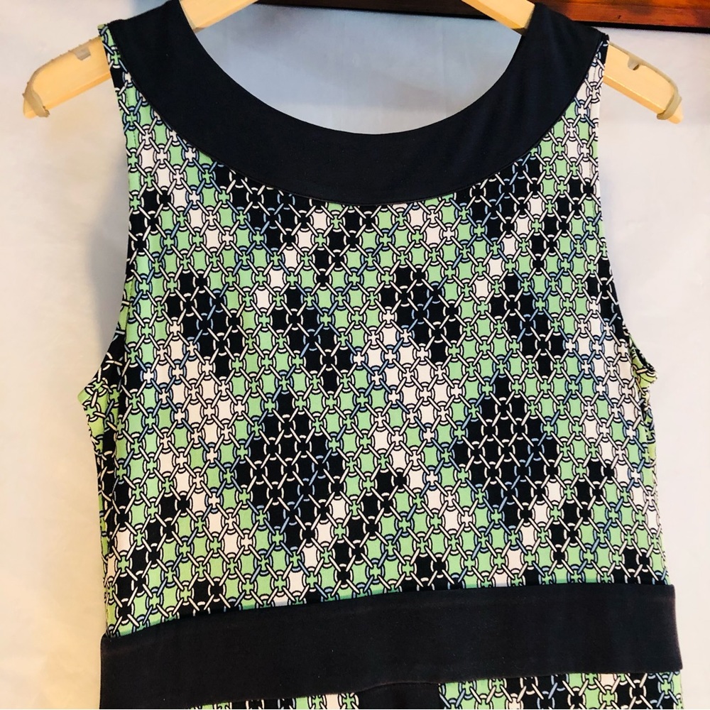 Tory Burch Silk Summer Dress / Green Black - Size Medium - Picture 2 of 13